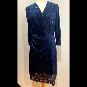 Womens size 16 Navy Blue formal shirt dress New